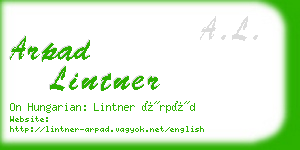 arpad lintner business card